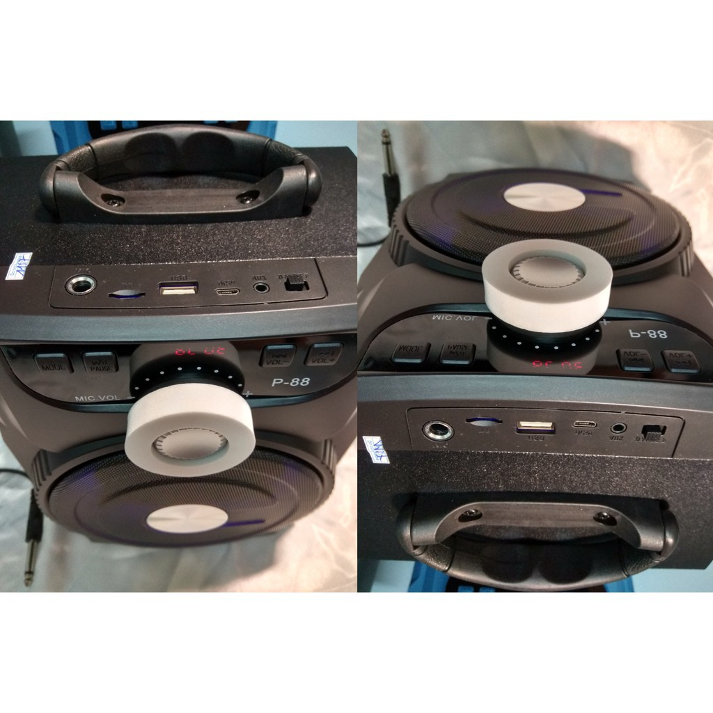 Loa xách tay karaoke không dây bluetooth + tặng 1 Mic dây chính hãng Sony hút âm cực to