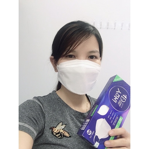 [Giá 1 cái 1.7k] Khẩu trang 4D YOKI kháng khuẩn 1 hộp 10 cái-màu trắng