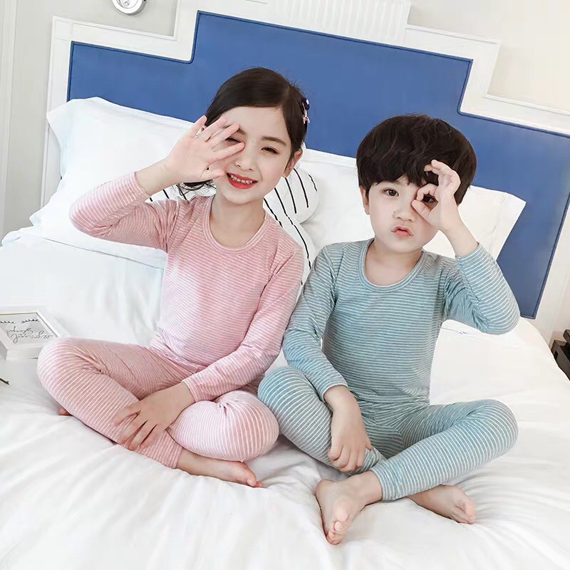 Bộ dài tay MINKY MOM  thu đông chính hãng kẻ hm cho bé trai bé gái