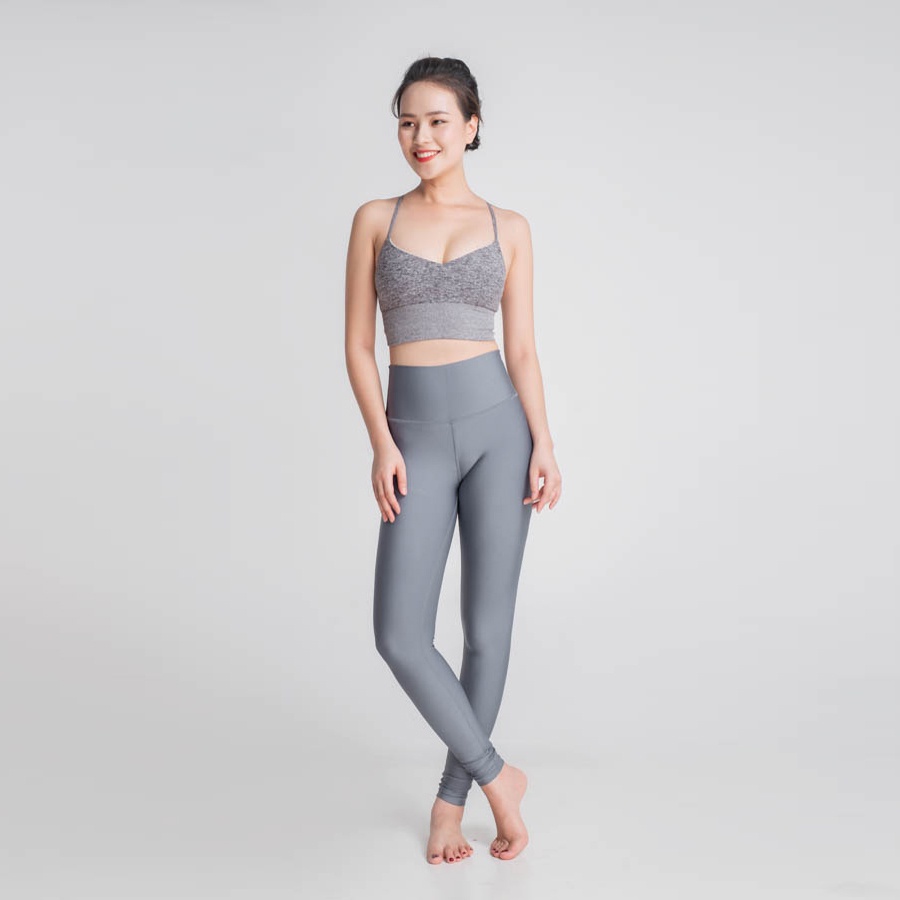 Quần dài Legging trơn bóng màu XÁM - ánh Xanh Just Feel Free-H9910