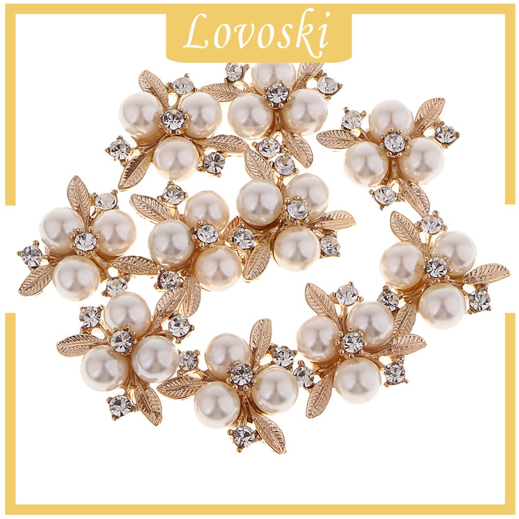 Set 10 Nút Cài Trang Trí Vỏ Điện Thoại Cô Dâu Đính Đá Sang Trọng