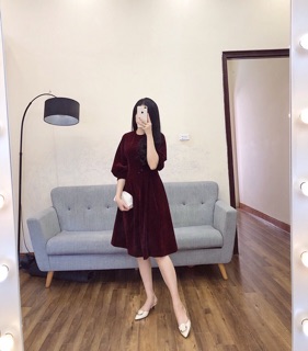 Váy nhung đỏ
