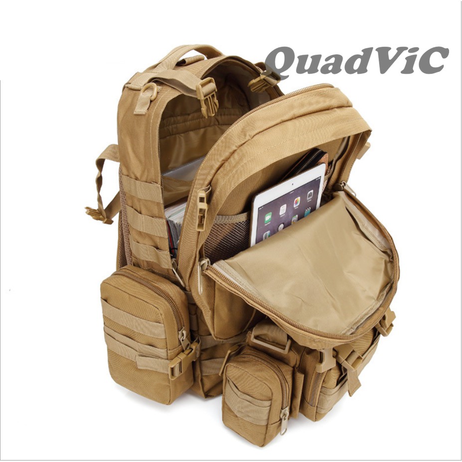 Balo chiến thuật 7D thể thao 53L balo ngoài trời ngụy trang kháng nước Backpack QUADVIC.COM N00203 Giao màu ngẫu nhiên