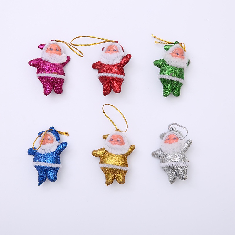 Set 6 búp bê hình ông già Noel treo trang trí cây thông giáng sinh