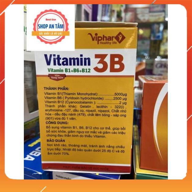 Viên uống Vitamin 3B B1-B6-B12 (hộp 100 viên) | BigBuy360 - bigbuy360.vn