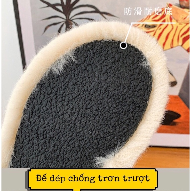 Dép lông đế dày đi trong nhà dành cho nữ - Dép nữ mùa đông loại 1