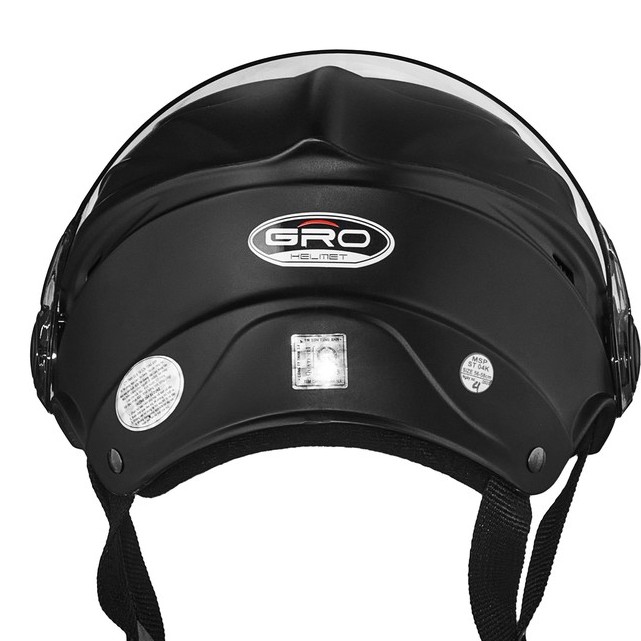 Mũ bảo hiểm nam nửa đầu có kính dài GRO HELMET st22 , sơn trơn vân thể thao cá tính