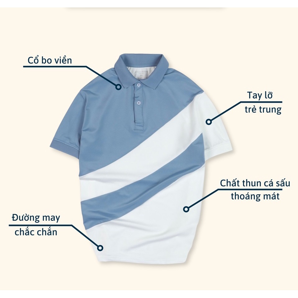 Áo polo nam cotton cá sấu ngắn tay phối màu nam nữ có cổ cộc tay form basic AT06 - Overman