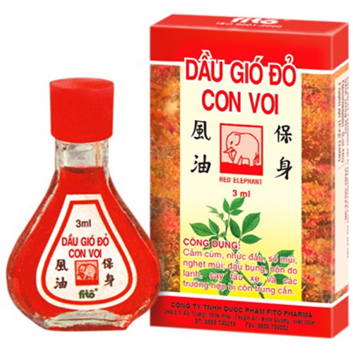 DẦU GIÓ ĐỎ HIỆU CON VOI - CHAI 3ml