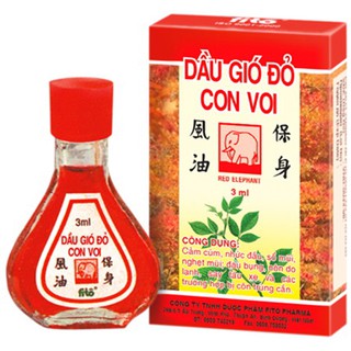 DẦU GIÓ ĐỎ HIỆU CON VOI - CHAI 3ml