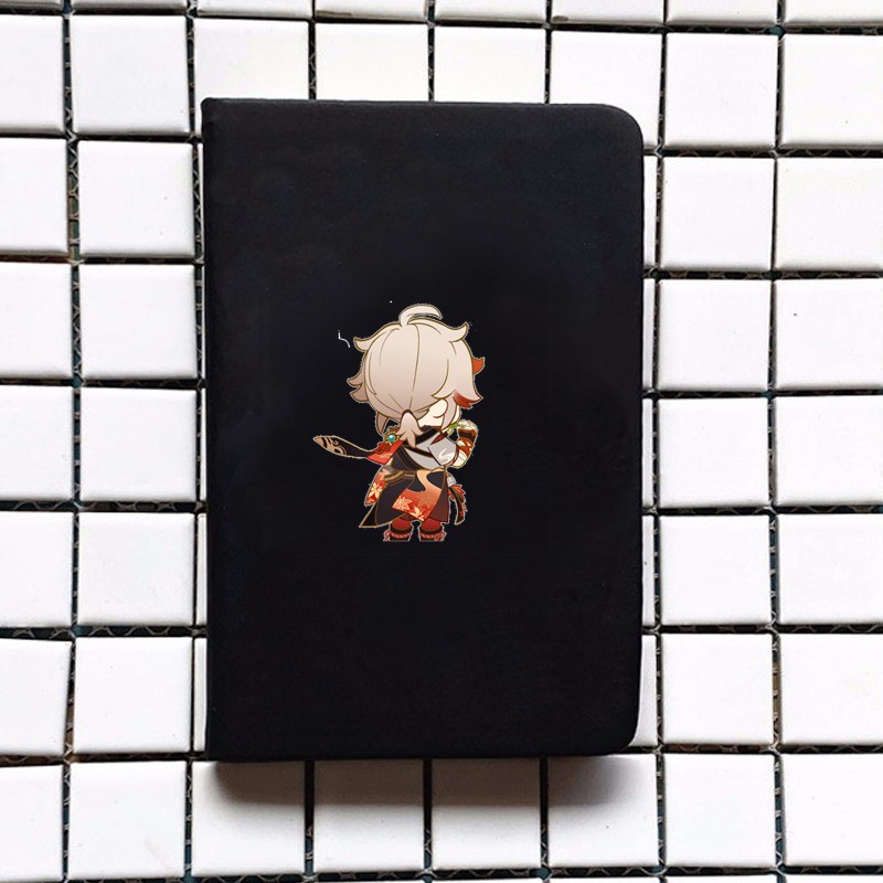 Sổ bìa da A6 in hình nhân vật KAZUHA Genshin Impact game chibi anime sổ tay xinh xắn