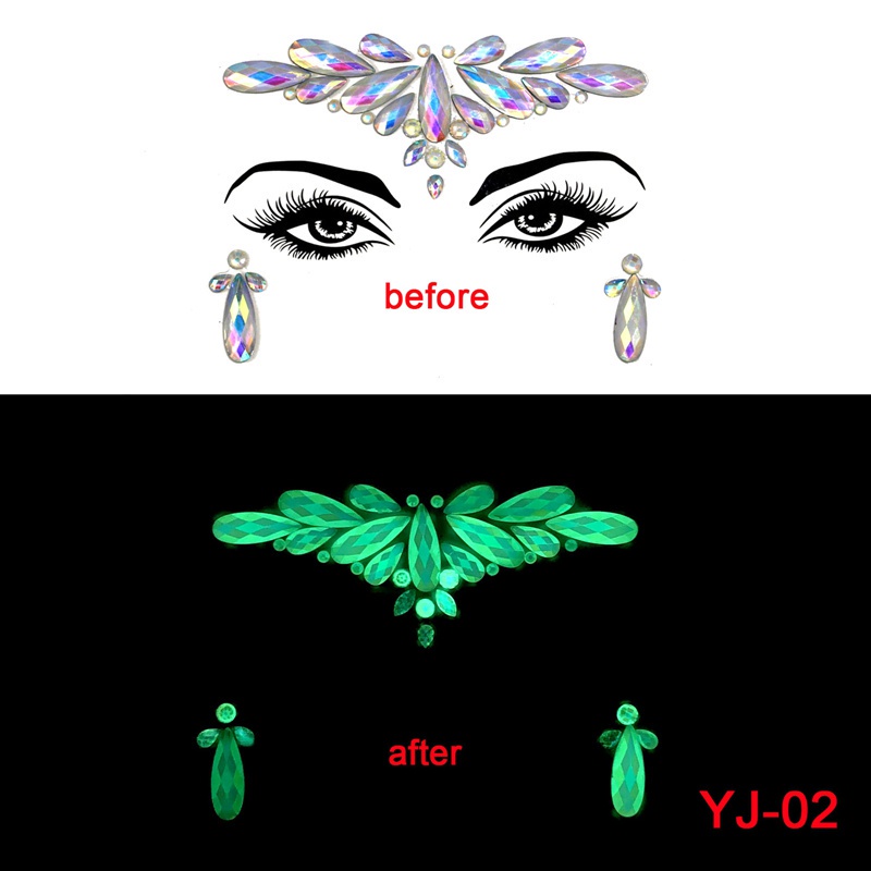 Luminous Crystal Diamond Eyebrow Sticker Diamond Luminous Face Sticker