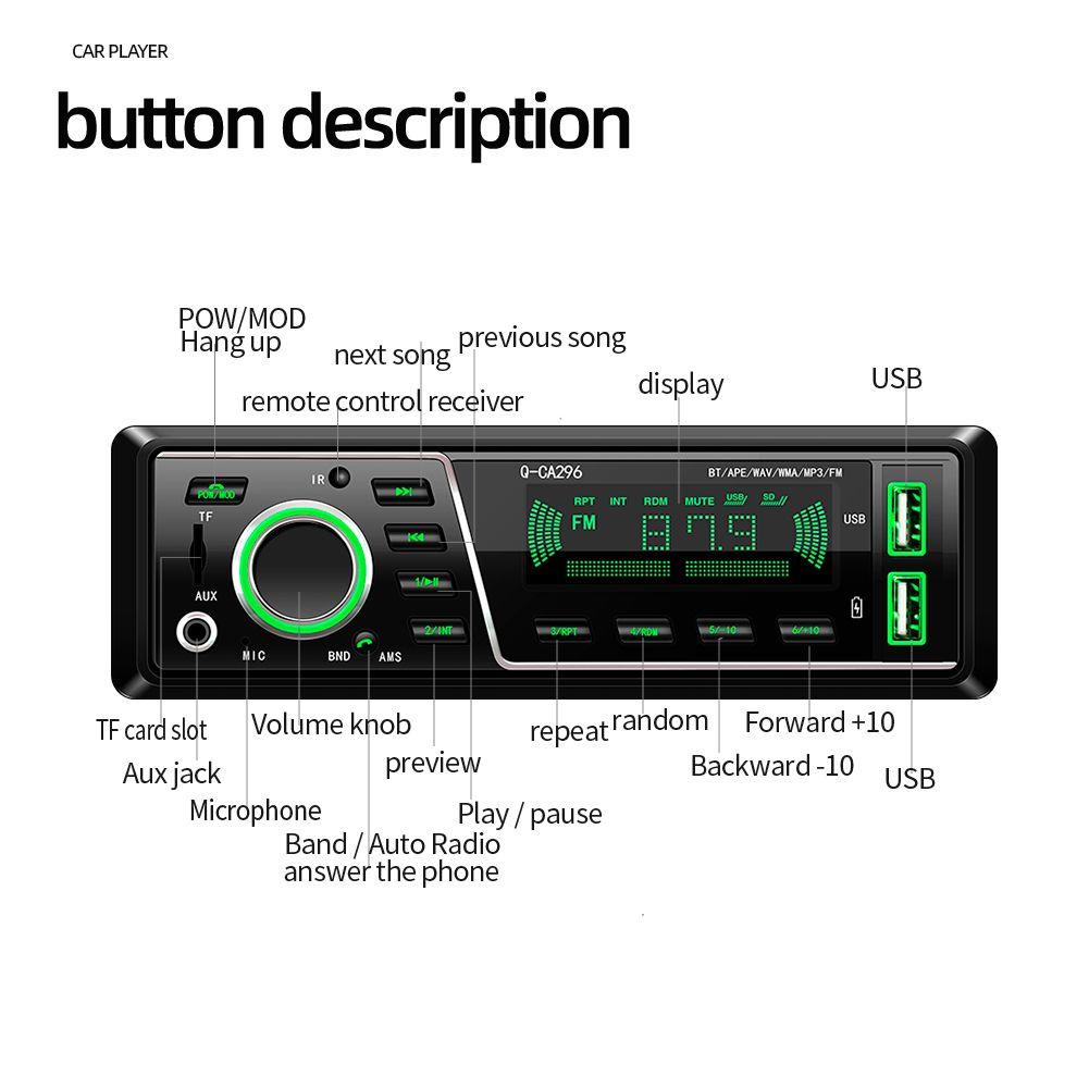 MYRONGVN Máy Nghe Nhạc MP3 12V Rảnh Tay Tích Hợp Bảng Điều Khiển Dành Cho Ô Tô