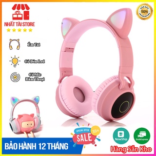💥[BẢO HÀNH 1 ĐỔI 1]💥Tai nghe bluetooth tai mèo Goden House cao cấp, headphone tai mèo đáng yêu chống ồn âm thanh trầm ấm