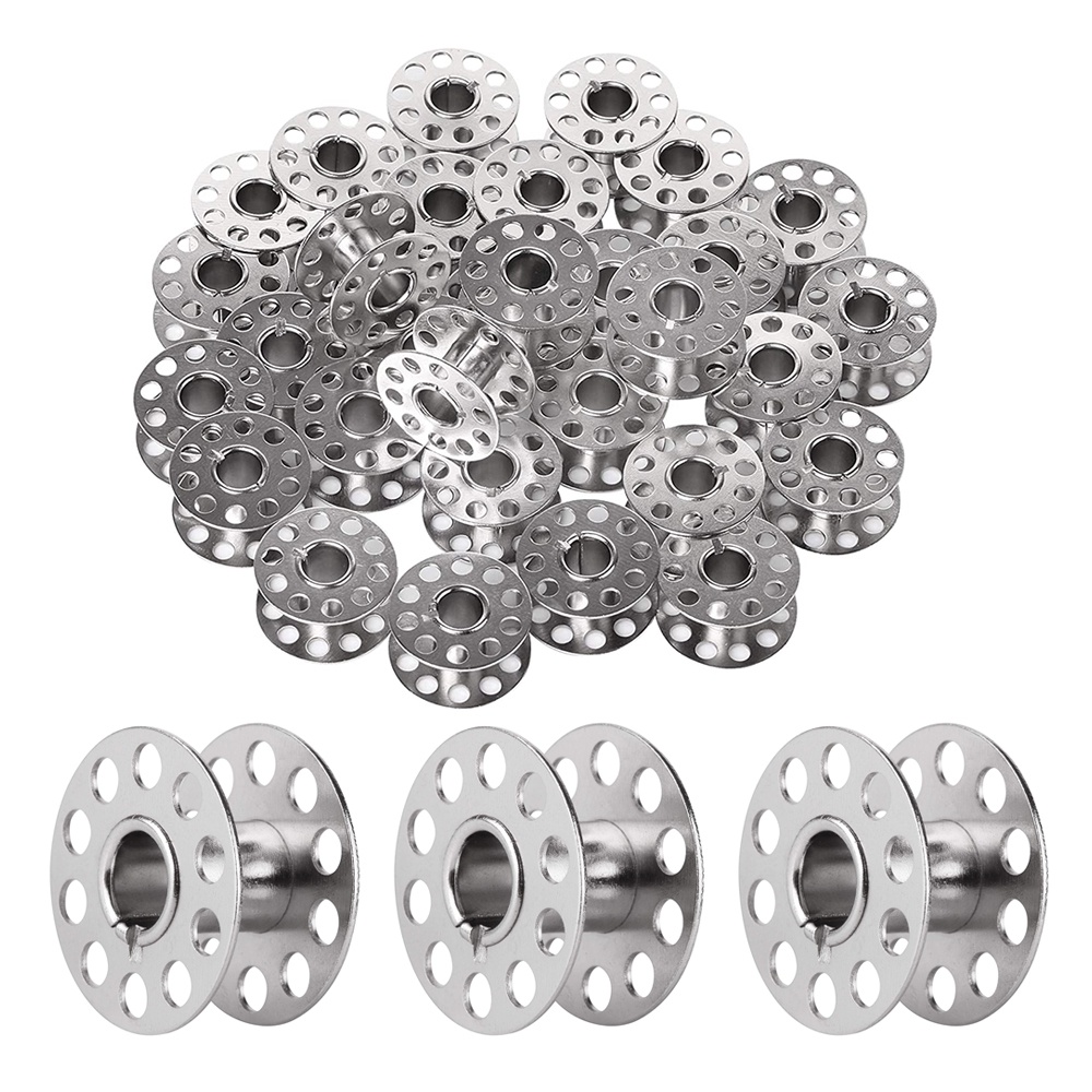 Set 25 Suốt Chỉ Bằng Kim Loại Kèm Hộp Đựng Cho Máy May