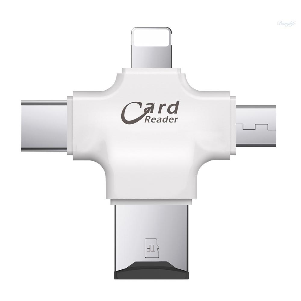 Đầu Đọc Thẻ Nhớ Tf 4 Trong 1 Cho Iphone / Android / Pc