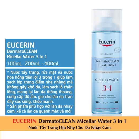 Nước Tẩy Trang 3in1 Eucerin Dermato Clean Micellar Cleansing Fluid