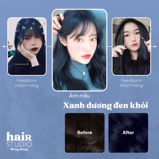 (KHÔNG TẨY - MÀU SMOKE BLUE/XANH DƯƠNG ĐEN/XANH DƯƠNG ĐEN KHÓI) Sản phẩm tự nhuộm tóc tại nhà