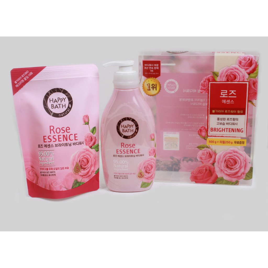 Sữa tắm cao cấp Hoa hồng Happy Bath  900g Hàn Quốc