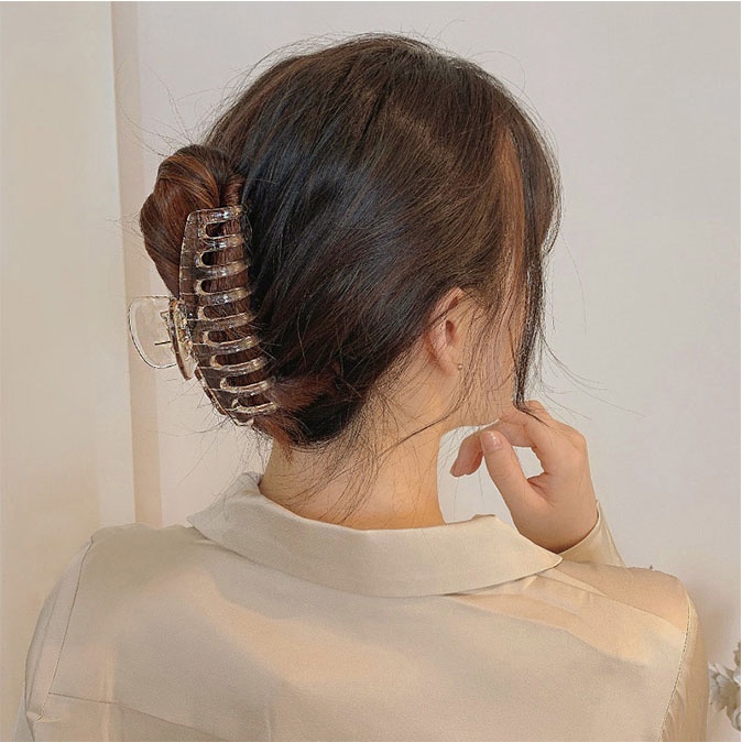 Kẹp tóc càng cua trong suốt đơn giản phong cách Hàn Quốc