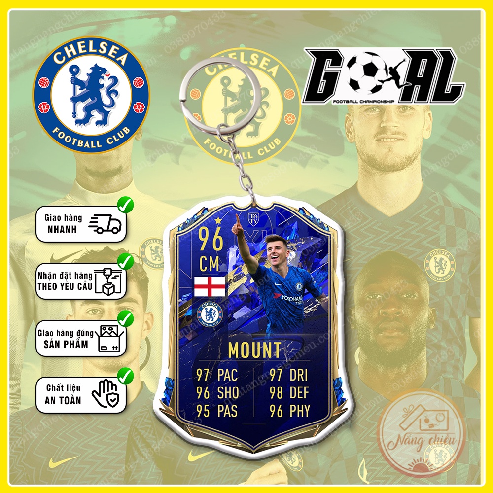 Móc khóa CLB bóng đá Chelsea mùa 2022-2023 - Thiết kế với mọi cầu thủ
