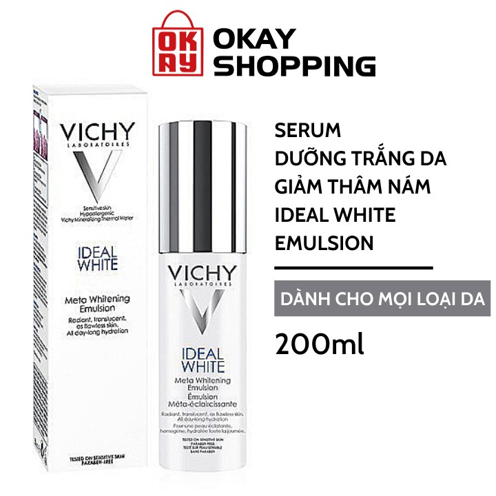 Sữa dưỡng trắng da, giảm thâm nám Vichy Ideal White Meta Whitening Emulsion 50ml