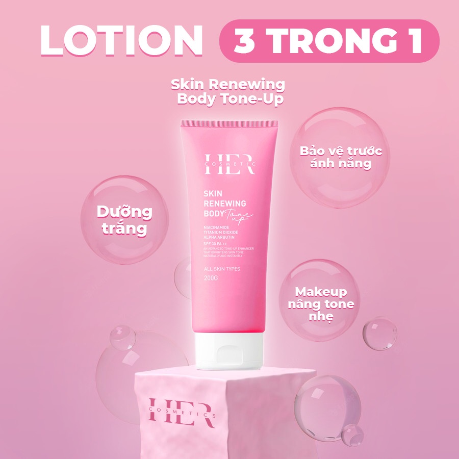 Combo Kem Skin Renewing Body Lotion & Tone Up Dạng Tuýp
