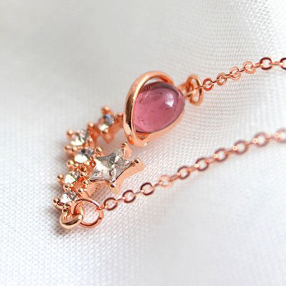 vòng cổ Mặt Hành Tinh Đính Đá Đỏ Thanh Lịch Cho Nữ