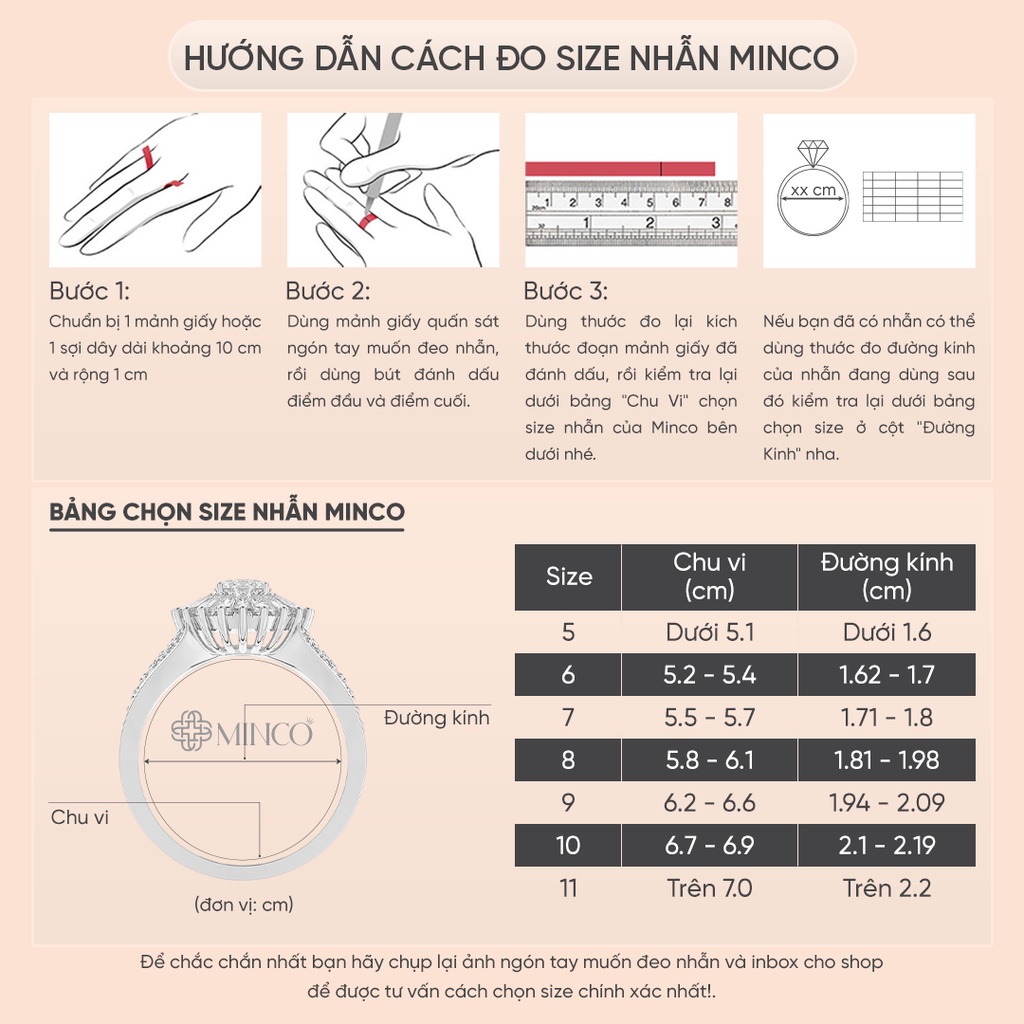 Nhẫn nữ đính đá Minco Accessories viền gắn hàng đá lấp lánh thời trang phụ kiện thời trang Hàn Quốc NT67