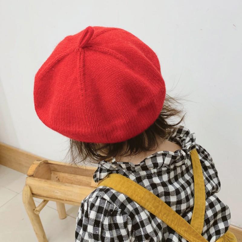 Hàn Quốc trong mùa thu và mùa đông mới trẻ em trẻ em phong cách phương tây mũ dệt kim mũ beret mũ len bé mềm họa sĩ mũ len