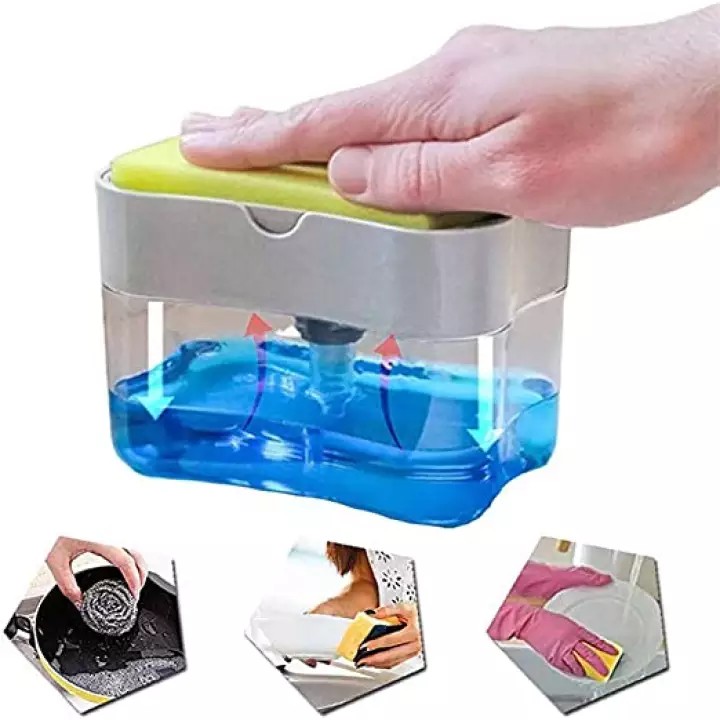 Hộp Đựng Nước Rửa Bát Thông Minh Tiết Kiệm tặng Kèm Miếng Bọt Biển Rửa Bát