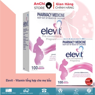 Vitamin tổng hợp Elevit bầu Úc - 100 viên [Cam kết hàng Auth][Mẫu mới - HSD năm 2024]-Viên bổ sung vitamin & khoáng chất