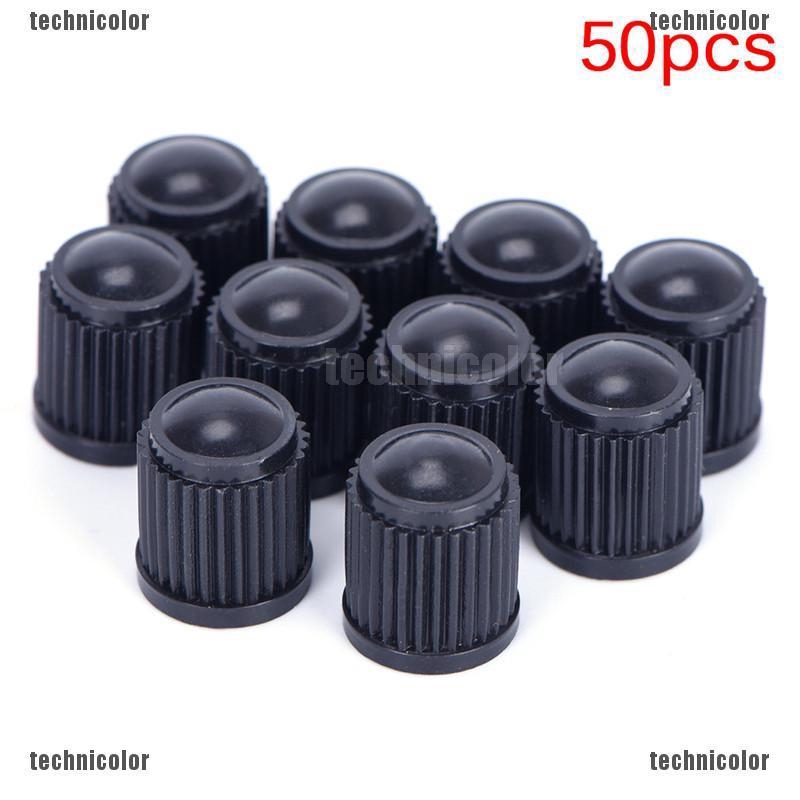 Set 50 Nắp Van Bánh Xe Hơi / Xe Tải Bằng Nhựa Màu Đen Chống Bụi
