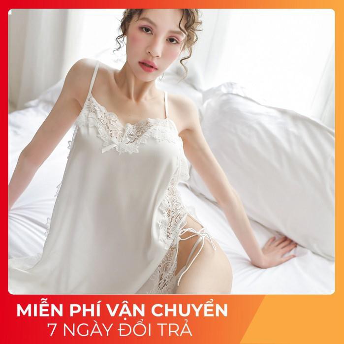 Váy Ngủ Sexy, Đầm Ngủ Nữ Đan Dây Hông Cực Sexy Chất Satin Dưới 70kg | BigBuy360 - bigbuy360.vn