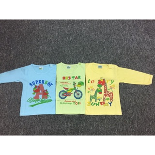 Set 3 áo dài tay bossini 100% cotton