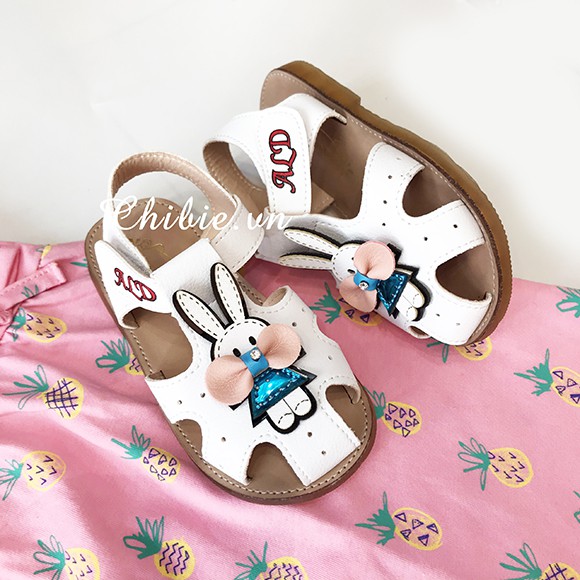 GIÀY SANDAL BÉ GÁI CAYABE THỎ CONY MÀU TRẮNG