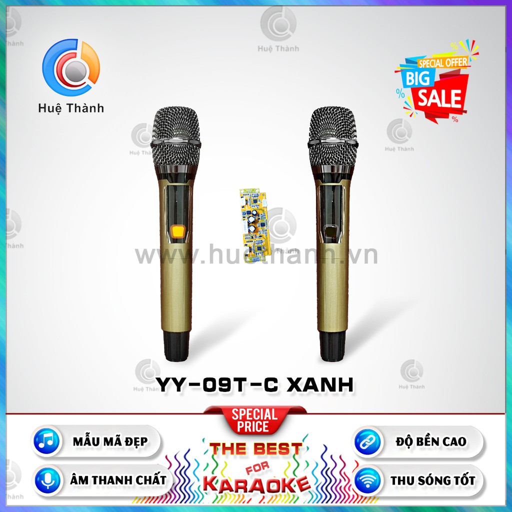 Micro không dây YY-09T-C (Hàng loại A), Micro Không Dây (02 mic ) - CHÍNH HÃNG - BH 12 tháng - Míc Chuyên Dụng