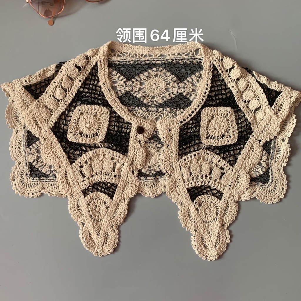 Áo Khoác Dệt Kim Thủ Công Phong Cách Nhật Bản Cổ Điển Với Váy Ren Nhỏ Trang Trí Bên Ngoài