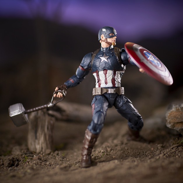 Mô Hình phụ kiện khiên vỡ và búa Thor dành cho Captain American  END GAME - Mavel Legent và SHF của - NOTA Studio -