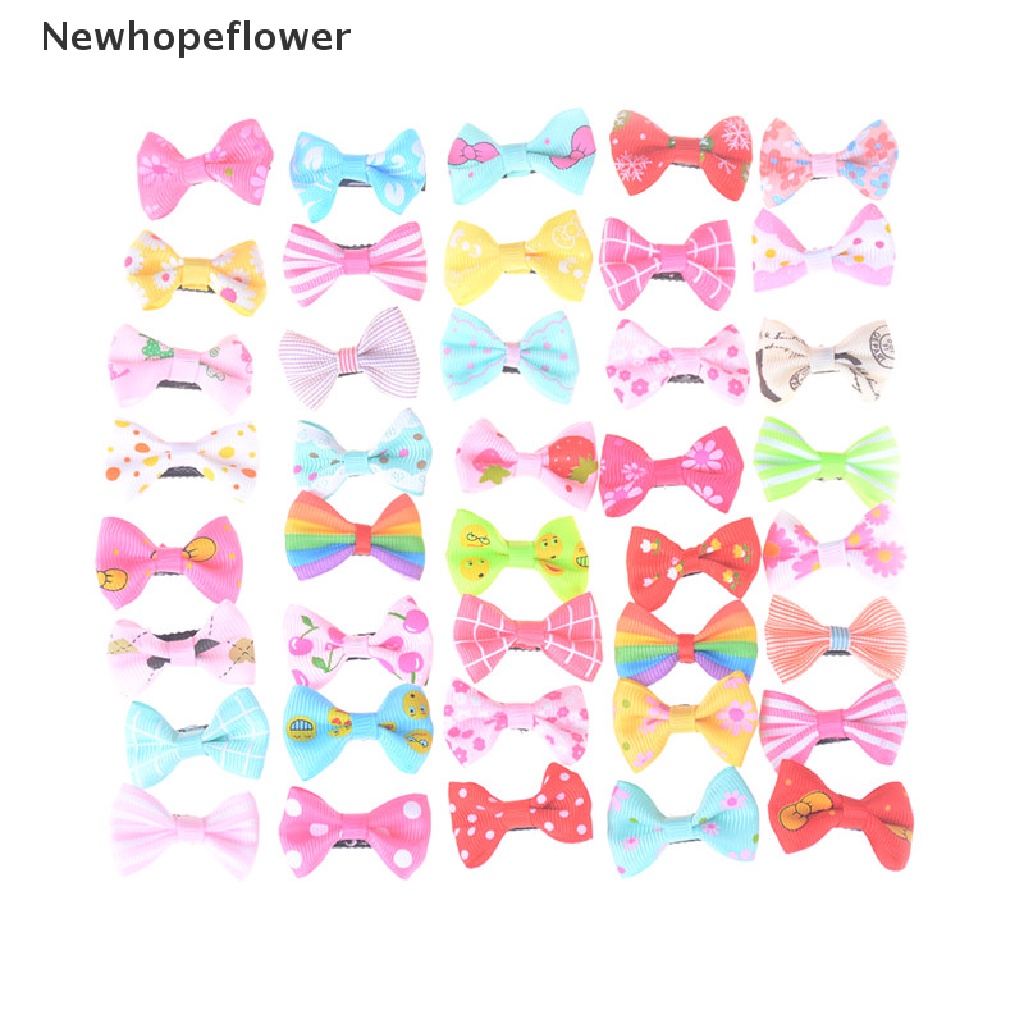 Set 10 kẹp tóc mini đính nơ nhiều mẫu khác nhau đáng yêu