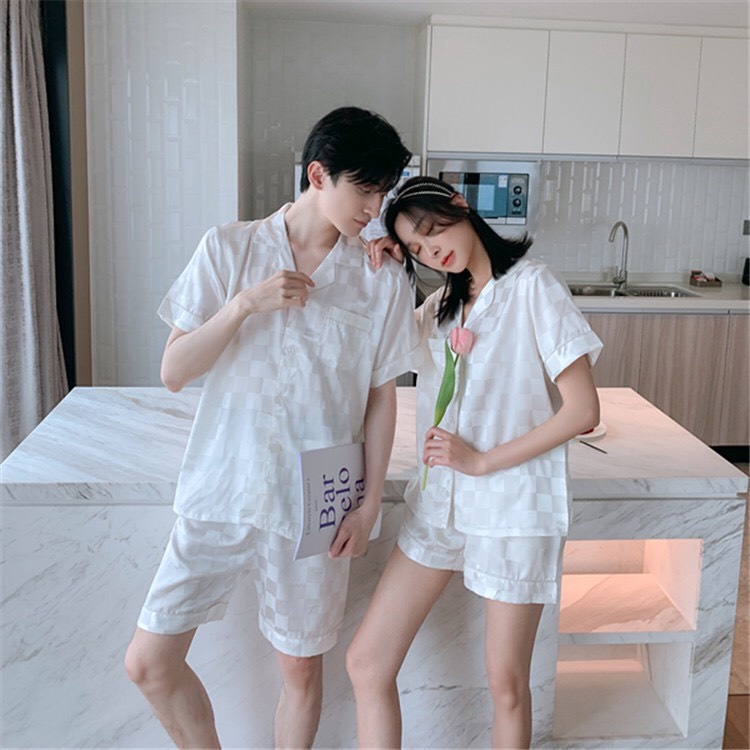 Đồ Bộ Pijama Nam Nữ Bigbang Luxury Họa Tiết Caro Đồ Ngủ Đôi Nam Nữ Chất Lụa Thoáng Mát