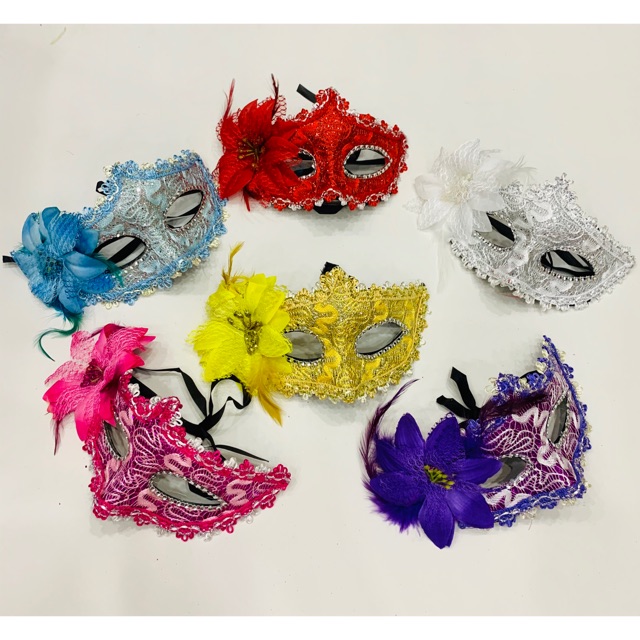 Mặt nạ hoá trang Halloween thêu hoa bướm cho bé gái