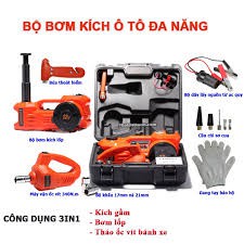 Bộ dụng cụ thay lốp ôtô đa năng 3 trong 1 chạy điện 12V