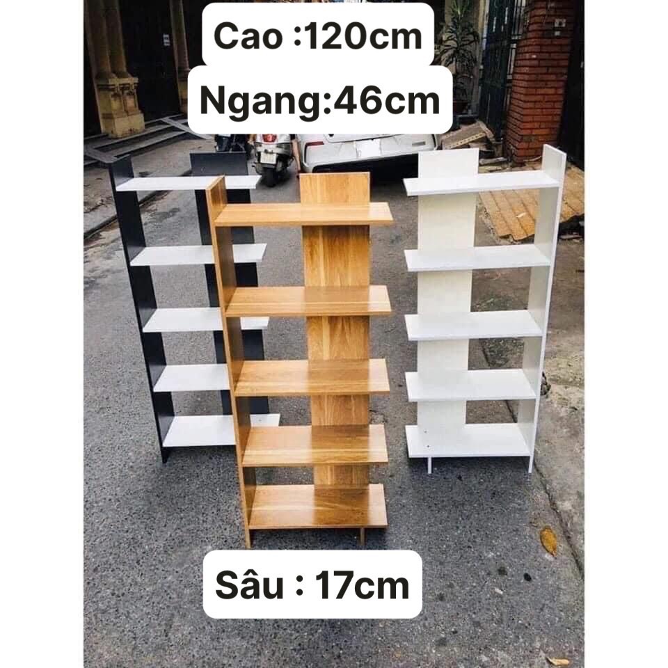 Kệ Sách Gỗ MDF 5 Tầng Hiện Đại , Kệ Gỗ Góc Tường Gỗ Đẹp