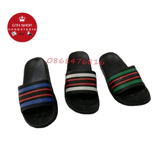 Dép nam quai ngang cao su siêu bền phối 3 sọc màu (size 36->39) -  GTH SHOP