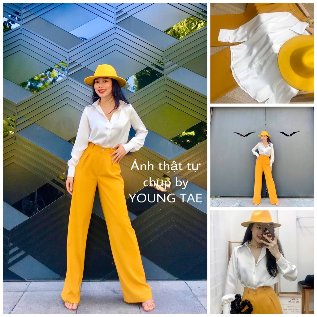 Quần suông nữ culottes basic cạp cao ống rộng lưng cao dáng dài nhiều màu chất siêu đẹp không nhăn nhàu | BigBuy360 - bigbuy360.vn