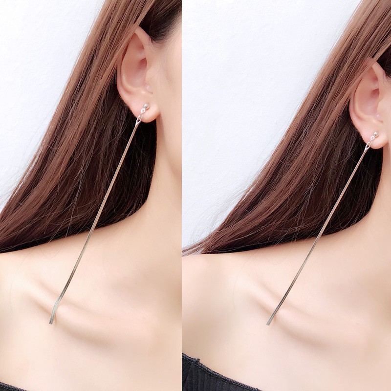 Bông tai thời trang kiểu sợi xích dài