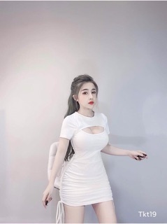 đầm body rút dây