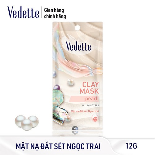 Mặt nạ đất sét sạch sâu dịu nhẹ Ngọc Trai Vedette Clay Mask Pearl 12g (Gói)