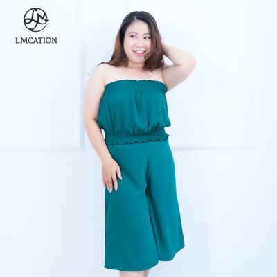 (Tặng kèm quà) Đồ Bộ Mặc Nhà LMcation - Áo ống Carol & Quần váy lửng Vera - Xanh lá cây